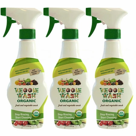 Veggie Wash Organic Fruit and Vegetable Wash Sprayer, Pack of 3, 16-Ounce (Best Fruit And Vegetable Wash)