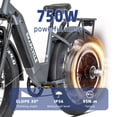 thumbnail image 3 of Hydraulic Brake Commuter E-Bike,R1 Step Electric Bike for Adults with 48V 14Ah Samsung Removable Battery,1000W Peak Motor 28MPH, 26''* 4'' Fat Tire Step-Thru Ebikes for Adults, 7-Speed UL, 3 of 17