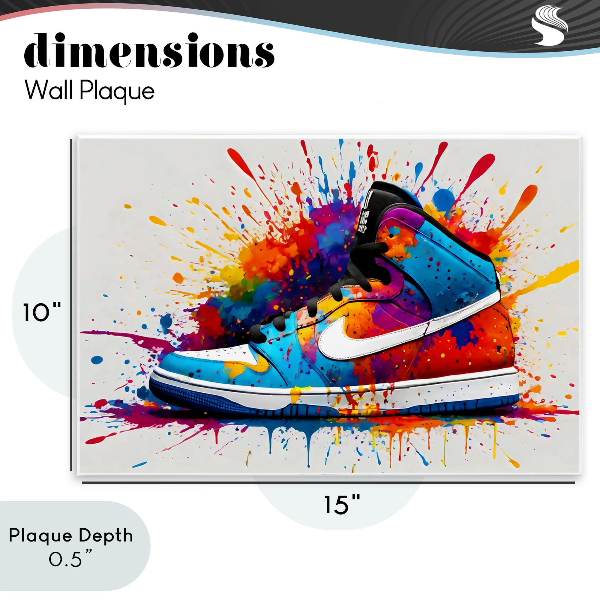 Stupell Industries Centric Sneaker Splash Wall Plaque Art, design by Creative Studio