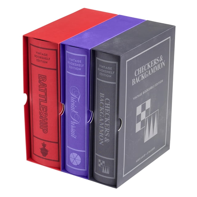 Colección de juegos de mesa WS Game Company Battleship, Checkers, Trivial Pursuit