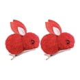 thumbnail image 2 of 2x pasadores de conejito, lindas pinzas para el pelo de conejito de peluche, horquilla de conejo, garra para el pelo de conejito Rojo, 2 of 8