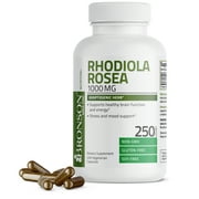 Bronson Rhodiola Rosea 1000 mg - Adaptogenic Herb - Brain, Stress & Mood Support - Non-GMO Gluten-Free Soy-Free, 250 Veg Capsules