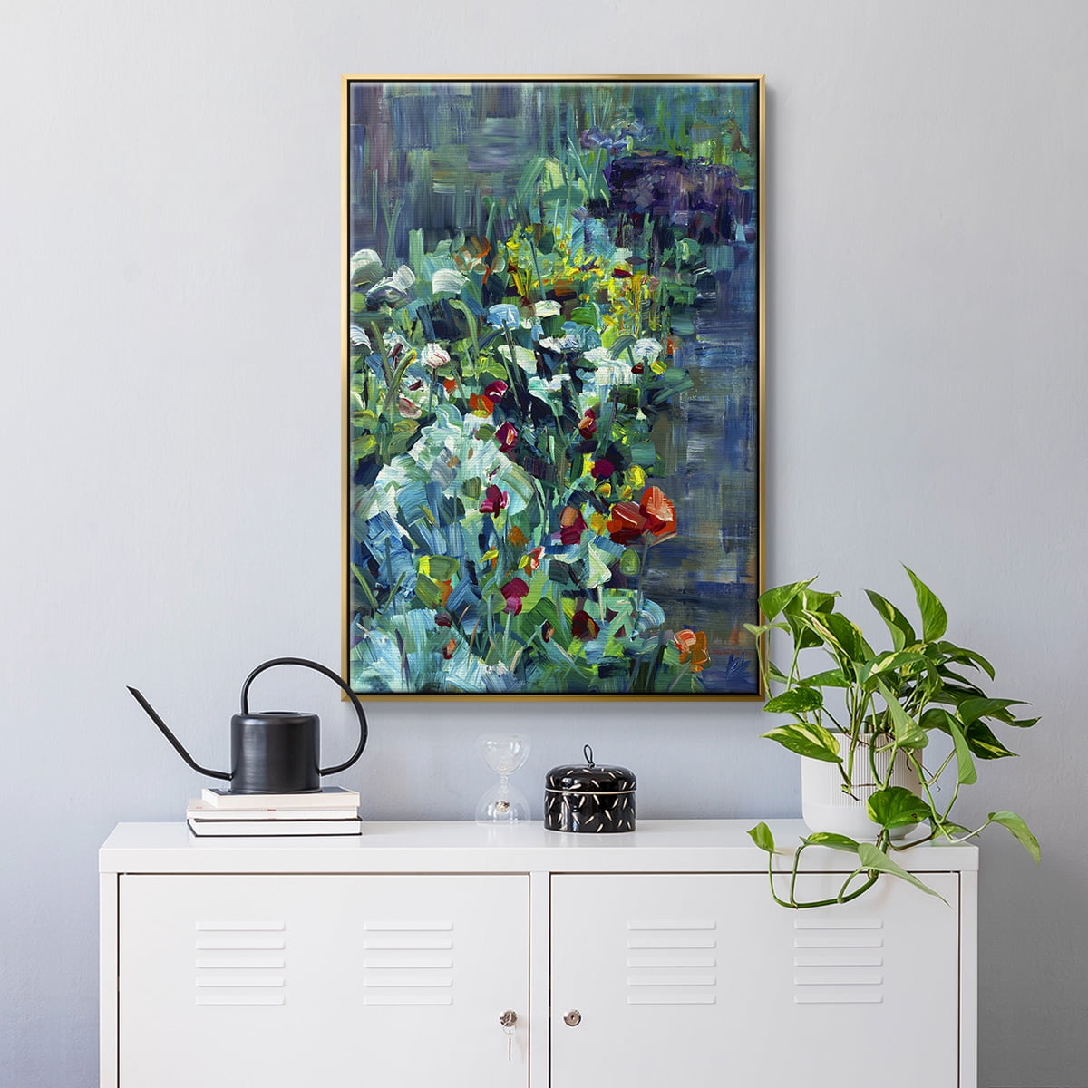 Lots of Love in the Garden Framed Premium Gallery Wrapped Canvas - Ready to Hang - 25 x 37 - Gold Floating Frame