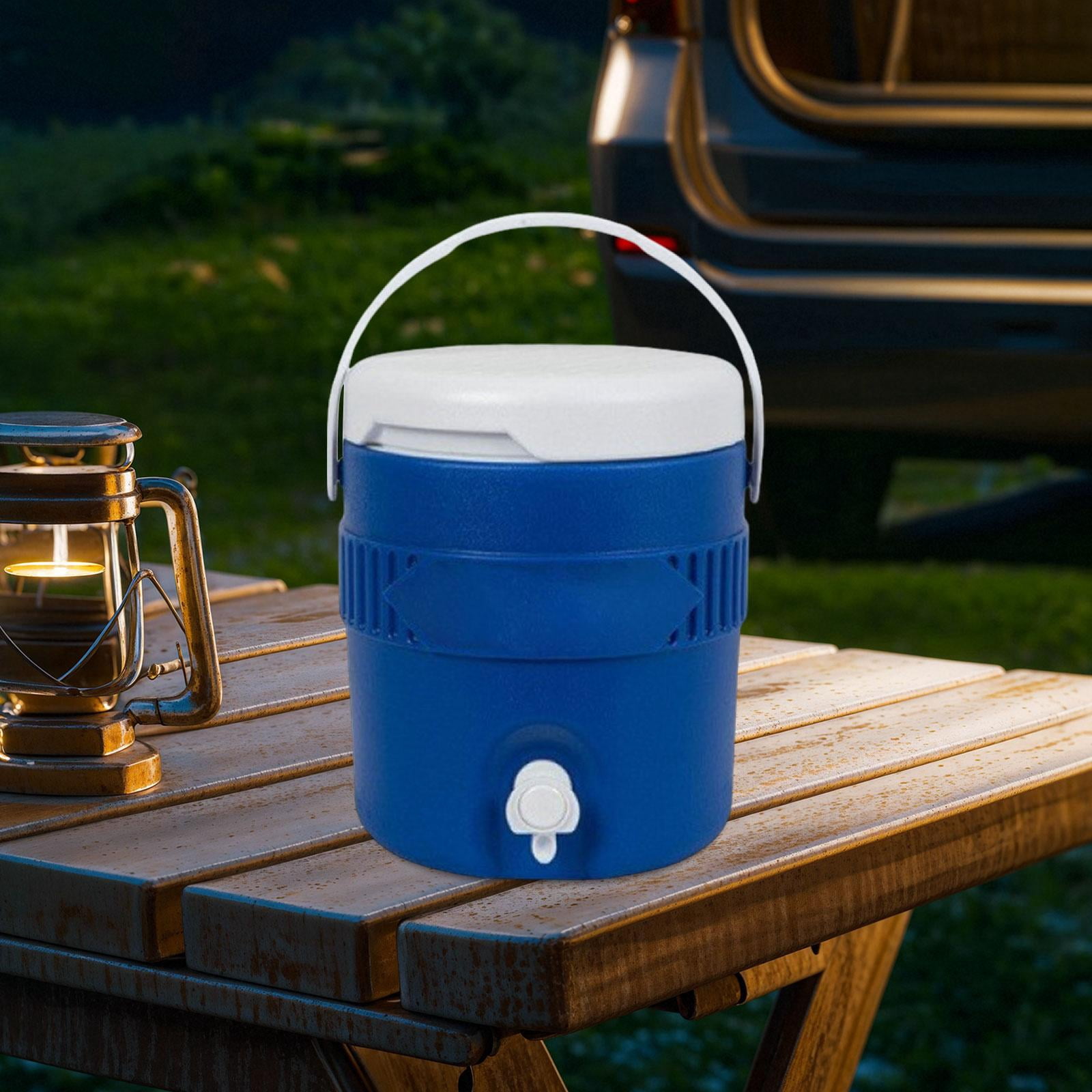 Wswqop 3.8L Insulated Camping Water Bottle Jug Reusable Leakproof with Spout Ice Water Blue
