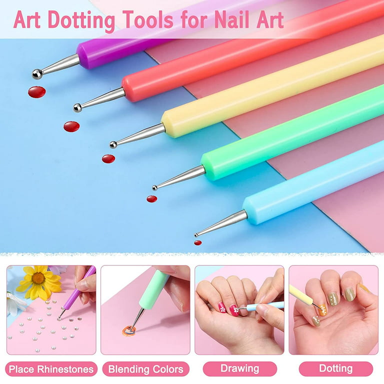 Nail Dotting Tool Pencil, Embossing Stylus with Dual Size Ball Tip, Nail  Dotting Tool for Nail Art Design 