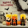 thumbnail image 3 of Halloween Candles Battery Operated Halloween Flameless Candles  Halloween Decorations Indoor Halloween Decor Real Wax LED Halloween Pillar Candles with 6 Hour Timer  Castle  Witch  Bats D, 3 of 6
