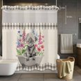 thumbnail image 5 of No Hook Shower Curtains with Snap-in Liner Set, Pink Flowers Yak Waterproof Hotel Style Bathroom Shower Curtain, Vintage Spring Floral Bathtub Retro Art Rustic Mesh Top Bath Curtains 72''x72'', 5 of 9