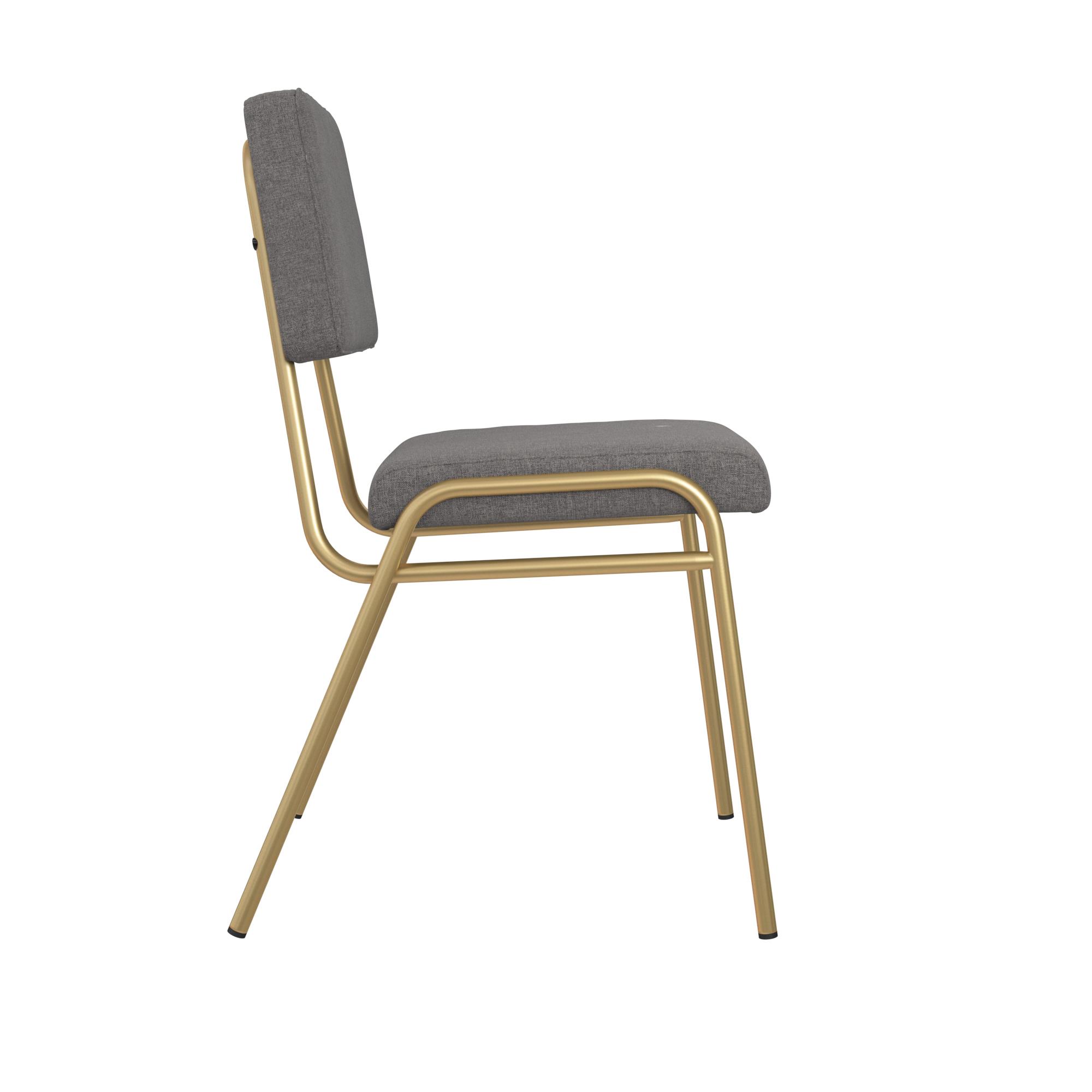 Novogratz Lex Upholstered Dining Chair, Gold Frame & Light Grey Linen Upholstery - image 8 of 14