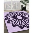 thumbnail image 3 of Ahgly Tapis d'Intérieur Lavable en Machine Carré Transitionnel Fleur Rose, 3 Pieds Carré, 3 of 7