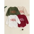 thumbnail image 3 of Gupgi Newborn Infant Christmas Sweaters Baby Letter Embroidered Long Sleeve Fall Winter Knitted Bodysuit, 3 of 9
