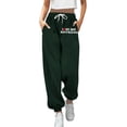 thumbnail image 1 of Pantalones de chándal anchos y rectos con forro polar para mujer - Pantalones de yoga de cintura alta con bolsillos para hacer ejercicio/uso informal (S-XXL), 1 of 4