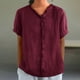 thumbnail image 2 of Camisas de Manga Corta para las Mujeres Casual V-Cuello Sólido Encaje Blusa Superior, Camisa de Verano de Moda para Diario Y Fiesta, 2 of 6