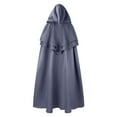thumbnail image 3 of Unisex Hooded Button Casual Party Retro Gothic Long Cloak Stage Outfit Tops, 3 of 5