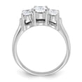 thumbnail image 2 of Sterling Silver Rhodium-plated 3 Stone CZ Ring, 2 of 6