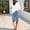 #310-Blue, variant on Womens Shorts Elastic Drawstring Waist Side Pocket Rolled Hem Solid Soft Breathable Casual Linen Shorts for Summer Gift