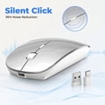 thumbnail image 6 of RaceGT Bluetooth Mouse for MacBook Pro/Air, Wireless Rechargeable Portable Silent Mouse for Laptop, BT5.4 & USB C & USB A Tri-Mode Cordless Mice for MacBook, Mac, PC, Desktop and Multi-Device-Silver, 6 of 9
