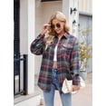 thumbnail image 5 of Womens Classic Button Down Plaid Flannel Shirts Long Sleeve Oversized Casual Business Blouse Tops  XXL, 5 of 8