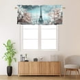 thumbnail image 2 of Paris Eiffel Tower Curtain Valances for Kitchen Windows Romantic European City Landscape Rod Pocket Valances for Bedroom Living Room Dining Room 54 by 18 in, 1 Panel, 2 of 6