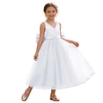thumbnail image 4 of RUTAYY Children Girls Dress Wedding Sleeveless Satin Net Long Puff Skirt Performance Solid Color Soft Comfortable Vibrant Holiday Dresses, 4 of 9
