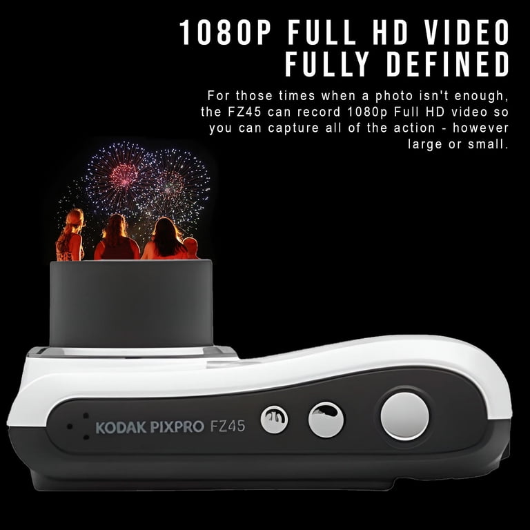 Kodak PIXPRO FZ45 Friendly Zoom Digital Camera (White) Bundle with
