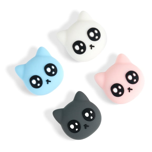 GeekShare Thumb Grip Caps for Switch 1/OLED/Lite ,4PCS Cat Silicone Joystick Caps Tearful Eyes Cat