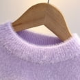 thumbnail image 6 of Baby Days YLSDY Girls Fleece Pullover Sweater Thick Warm Spring Fall Long Sleeve Knit Tops Casual Cozy Festival Sweaters Purple 5 Years, 6 of 7
