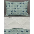 thumbnail image 3 of Abstract Comforter & Sham Bedding Set, Digitally Generated Surreal Print of Geometric Streaks, 3 pcs Duvet Set Microfiber Filling Quilt, 5 Sizes, Dark Blue Sea Green, by Ambesonne, 3 of 4