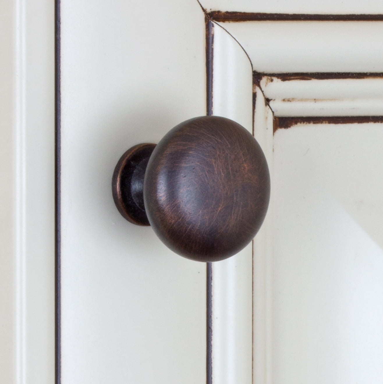 GlideRite 1.125 in. Solid Classic Round Cabinet Knobs, Oil Rubbed Bronze, Pack of 10