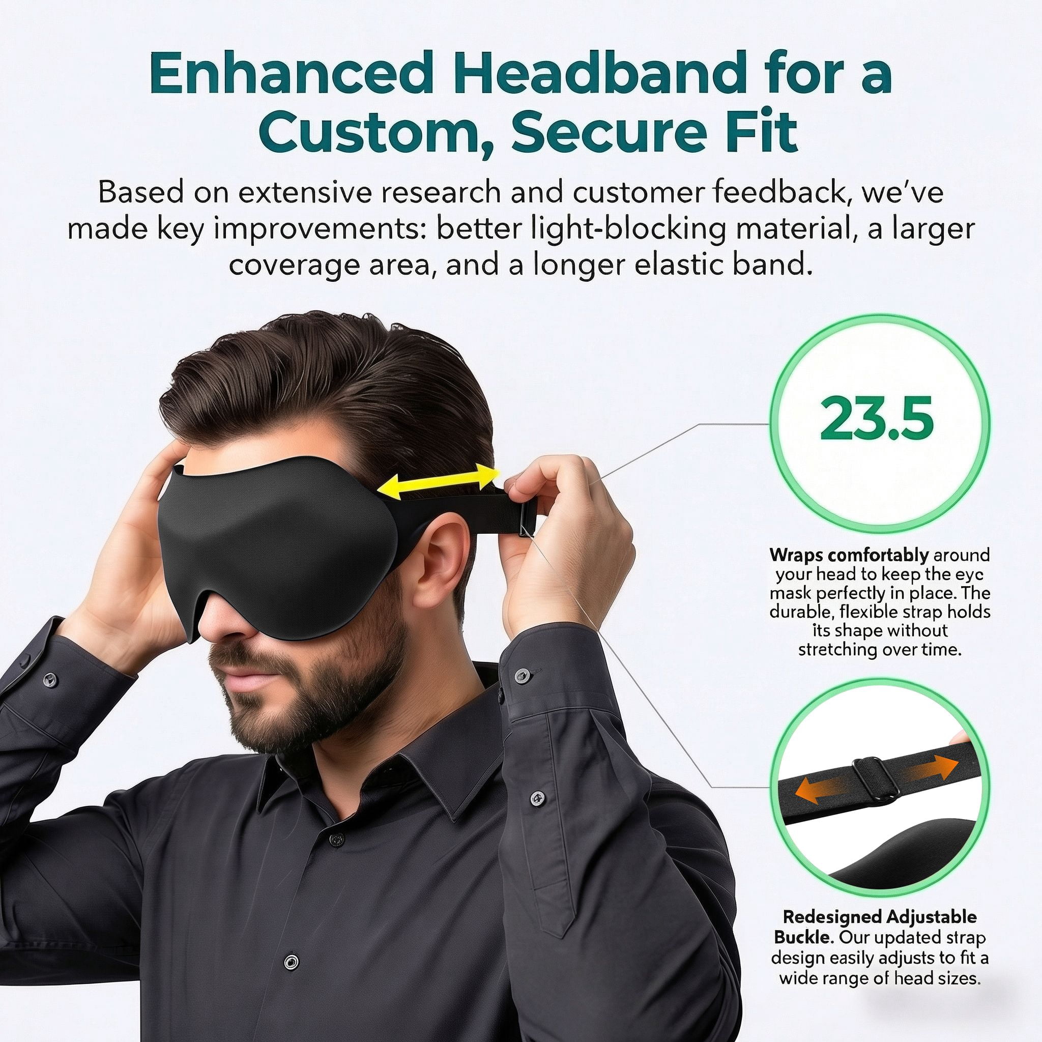 3 Pack Sleep Eye Masks for Women & Men: Light Blocking Eye Cover for Sleeping - Soft 3D Contoured Design for Side Sleepers and Travel