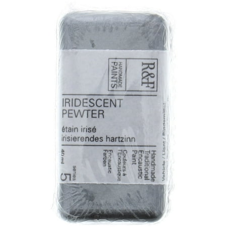 UPC: 0836943000834 | R&F Handmade Paints Encaustic Paint Cake  40ml  Iridescent Pewter