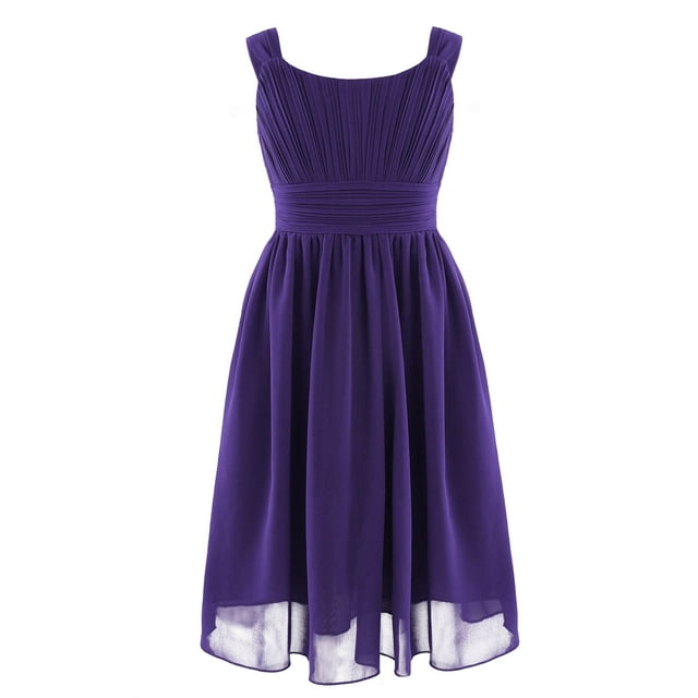 iixpin Robe de Demoiselle d'Honneur pour Fille Junior, Robes de Demoiselle d'Honneur pour Enfants, Fête, Concours, Danse, Bal, Violet 6