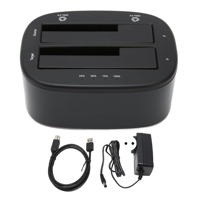 Estación de acoplamiento para disco duro, doble bahía, USB 3,0 a SATA, clonador sin conexión HDD, estación de acoplamiento para SSD de 2,5, 3,5 pulgadas, 16TB, 100-240V, enchufe europeo