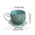 thumbnail image 3 of Weloille Coffee Cup Shape Courtyard Hollow Flower Pot, Creative Rustproof Drainage Hole Weather Resistant Planter, Unique Decorative Plant Container, for Garden Patio Lawn Balcony Decor, 3 of 6