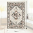 thumbnail image 4 of 4'x6' Area Rugs, Machine Washable Non Slip Area Rug for Living Room, Soft Low Pile Vintage Print Pattern Indoor Bedroom Thin Carpet, Khaki, 4 of 6