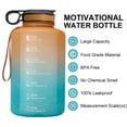 thumbnail image 3 of Linyer 2.2L Motivating Water Bottle Half Gallon Jug with Time Marker Straw Container Sports Mug Accessories Hiking Camping Orange Green, 3 of 8