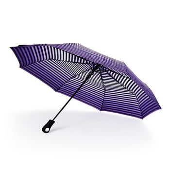 Misty Harbor Purple Striped 42 Inch Automatic Open Umbrella