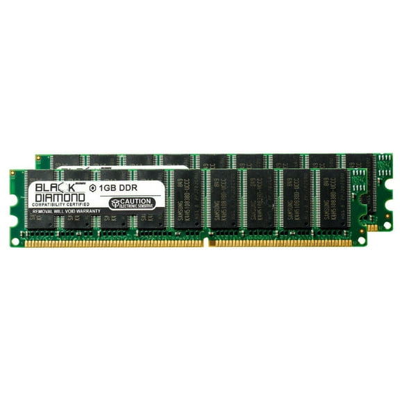 2GB 2X1GB RAM Memory for Dell PowerEdge 750 DDR UDIMM 184pin PC3200 400MHz Black Diamond Memory Module Upgrade