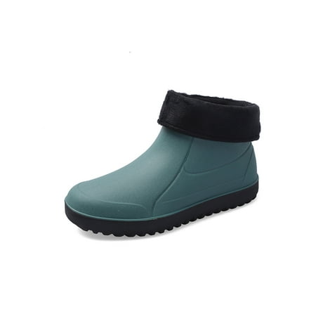 

Ymiytan Men s Ankle Rain Boots Outdoor Garden Shoes Removable Lining Rubber Boot Fishing Rainboot Warm Slip Resistant Waterproof Green 9