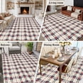 thumbnail image 6 of 5x7 Washable Area Rug, Buffalo Plaid Non-Slip Large Rectangle Rug for Living Room Bedroom, Retro Red Black Linen Pattern Indoor Floor Mat for Home Decor, 6 of 9