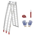 thumbnail image 1 of QinaQin 7.5-Foot Folding Aluminum Motorcycle Ramp, 750 Lb Load Capacity, Suitable for Pickup Trucks and Off-Road Motorcycles, with Crossbars and Rubber Pads, 89 x 12 Inches, 1 Piece, 1 of 7