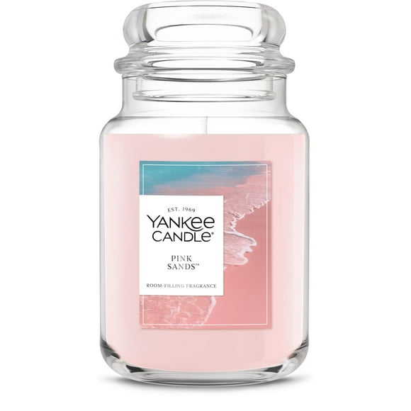 Tarro grande con aroma a arena rosa de Candle Yankee Candle, 650 ml