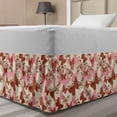 thumbnail image 1 of Butterfly Bed Skirt, Illustration of Repetitive Butterfly Silhouettes Spring Season, Elastic Bedskirt Dust Ruffle Wrap Around for Bedding Decor, 4 Sizes, Cream Pale Pink and Cinnamon, by Ambesonne, 1 of 2