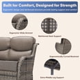 thumbnail image 4 of Jentlehouse 4 Piece Patio Conversation Set with Swivel Gliders and Coffee Table, Outdoor Wicker Sectional Sofa Sets with 6 in Thickness Cushions, Gray Wicker/Gray Cushions, 4 of 13