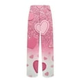 thumbnail image 5 of Fgvctg Valentine's Day Men's Pajamas Comfy Love Heart Graphic Wide Leg Pajamas Sleepwear High Waisted Pj Pant Oversized Fall Spring Drawstring Lounge Pants with Pockets Light pink XL, 5 of 5