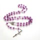 thumbnail image 3 of Collar de rosario con cruz de cuentas moradas, joyería sagrada, adorno decorativo con dije, 3 of 5