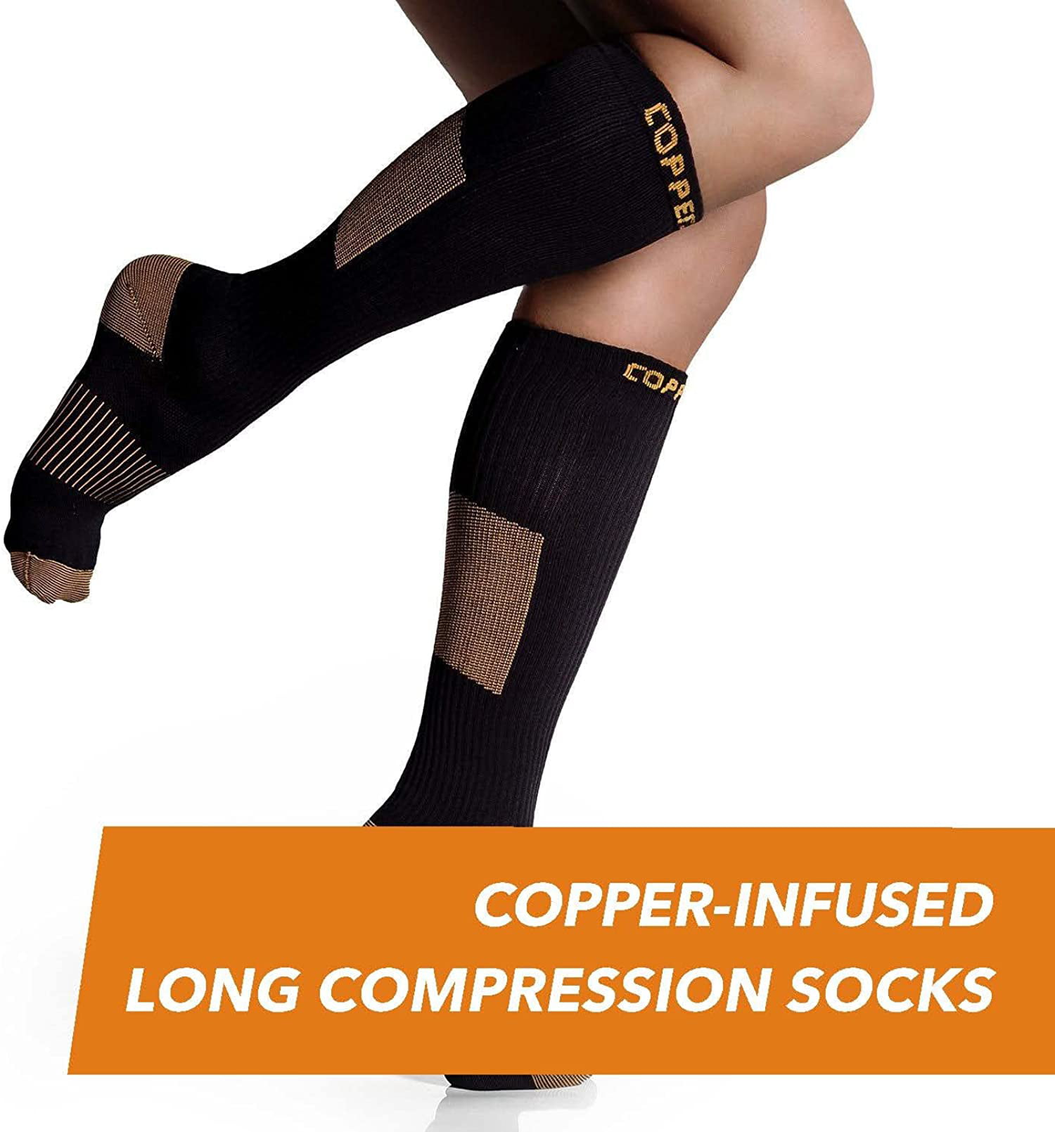 CopperJoint Long Compression Socks - Copper-Infused and Durable Design ...