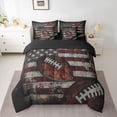 thumbnail image 3 of Homewish Rugby Game 7-Piece Twin Bedding Sets,American Flags Bedding Comforter Set,Red White Black Sheet Sets For Boys Kids,Super Cozy Room Decor Reversible, 3 of 9