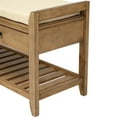 thumbnail image 7 of DEALTOPS Vintage Storage Bench with 2 Drawers and Soft Cushion, Multipurpose Shoe Rack for Entryway - Old Pin, 7 of 7