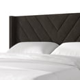 thumbnail image 4 of Castle Place Sophisticated Wingback Velvet Upholstered Queen Platform Bed, Brown, 4 of 11