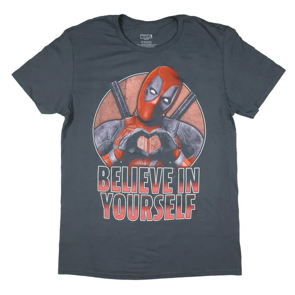 Marvel Men's Deadpool Believe In Yourself Adult Short Sleeve T-Shirt
